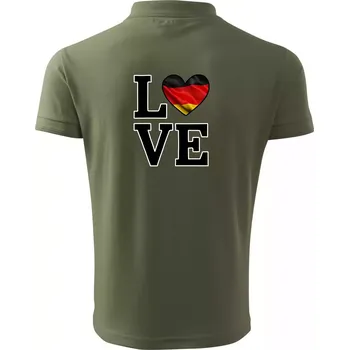 Pánská košile Love Německá vlajka - Polokošile pánská Pique Polo 203 - XL ( Khaki )