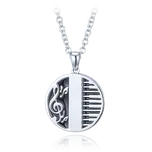 MINET Stříbrný náhrdelník piano a hudební noty