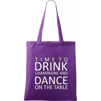 Time to drink Champagne - Taška bavlněná - 42 x 38 cm ( Fialová )