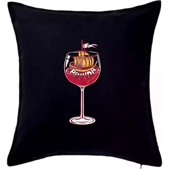 Polštář Sklenička - ve víne je pravda - červené víno (Pecka design) - Polštář 50x50 - 50x50 - Pouze potah ( Černá )