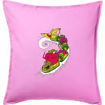 Polštář Milkshake vlak kreslený (Pecka design) - Polštář 50x50 - 50x50 - Včetně výplně ( Růžová )