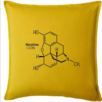 Polštář Molekulární struktura Morfin - Polštář 50x50 - 50x50 - Pouze potah ( Žlutá )