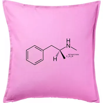 Polštář Molekulární struktura pervitin - Polštář 50x50 - 50x50 - Pouze potah ( Růžová )