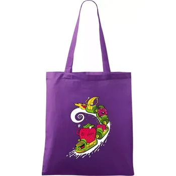 Nákupní taška Milkshake vlak kreslený (Pecka design) - Taška bavlněná - 42 x 38 cm ( Fialová )