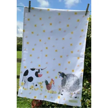 Utěrka Kuchyňská utěrka Daisyfield Farm, zvířátka od Alex Clark (Kuchyňská utěrka s ovečkou, kravičkou a kozičkou)