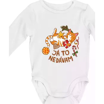 Kojenecký body Ja to nedávam - Vanoční shon (Pecka design) - Body kojenecké s dlouhým rukávem - Dlouhý r. do 3 měs ( Bílá )