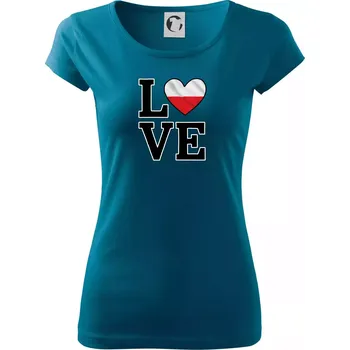Love Polská vlajka - Dámské triko Pure - XS ( Petrolejová )