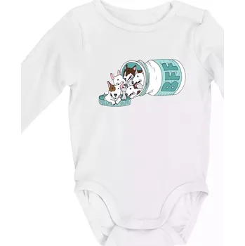 Bullterrier Friends Forever zelené (Pecka design) - Body kojenecké s dlouhým rukávem - Dlouhý r. do 3 měs ( Bílá )