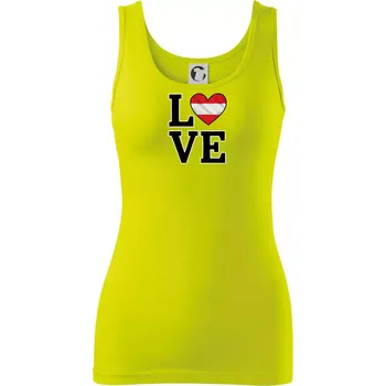 Dámské tričko Love Rakouská vlajka - Dámské tílko - L ( Limetková )