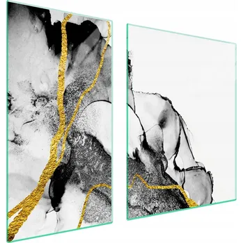 Obraz Skleněná ochranná deska na sporák 90x52 Mramor