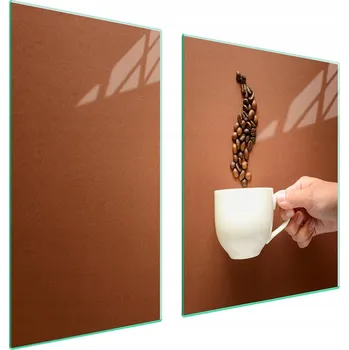 Obraz Skleněná ochranná deska na sporák 90x52 Káva