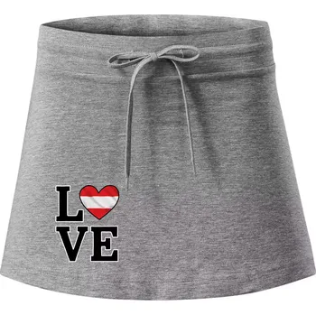 Dámská sukně Love Rakouská vlajka - Sportovní sukně - two in one - XS ( Tmavě šedý melír )