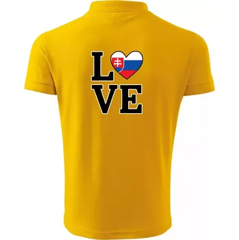 Pánská košile Love Slovenská vlajka - Polokošile pánská Pique Polo 203 - 5XL ( Žlutá )