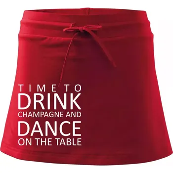 Dámská sukně Time to drink Champagne - Sportovní sukně - two in one - S ( Červená )