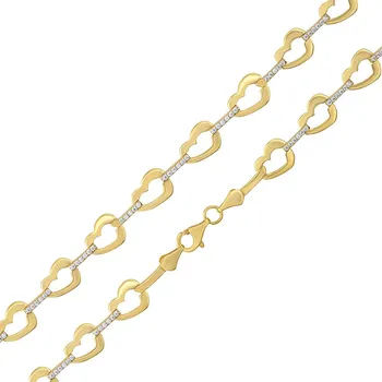 Řetízek Zlatý náhrdelník Amavell ze žlutého zlata a Brilliance Zirkonia - 7,5 mm 45 cm