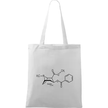 Molekulární struktura Cocaine Kokain - Taška bavlněná - 42 x 38 cm ( Bílá )
