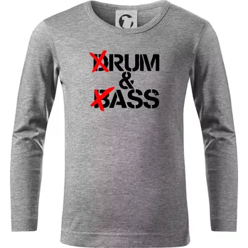 Chlapecké tričko Drum & Bass (Rum & Ass) - Triko dětské Long Sleeve - 122 cm/6 let ( Tmavě šedý melír )