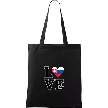 Love Slovenská vlajka - Taška bavlněná - 42 x 38 cm ( Černá )