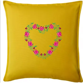 Polštář Červené tulipánové srdiečko (Pecka design) - Polštář 50x50 - 50x50 - Pouze potah ( Žlutá )