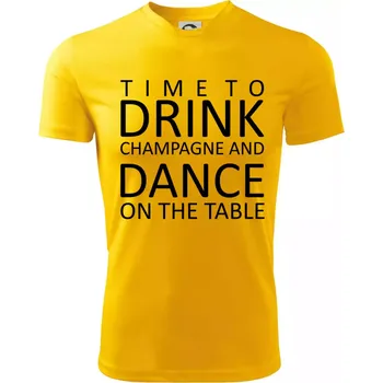 Chlapecké tričko Time to drink Champagne - Dětské triko sportovní (dresovina) - 158 cm/12 let ( Žlutá )