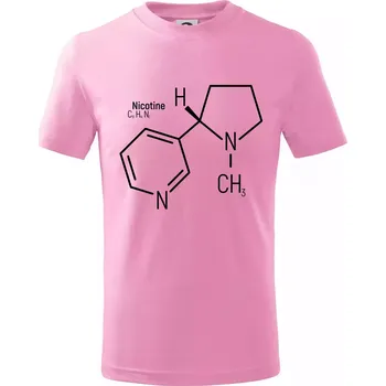 Molekulární struktura Nikotin - Tričko dětské bavlněné - 104-110cm / 3-4 roky ( Růžová )