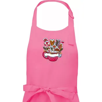 Kuchyňská zástěra Vánoční Punč - hrneček (Pecka design) - Dámská zástěra na vaření - Univerzální velikost ( Růžová )