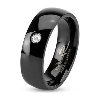 Prsten OPR1299-6-Zr-52 Černý ocelový prsten šíře 6 mm