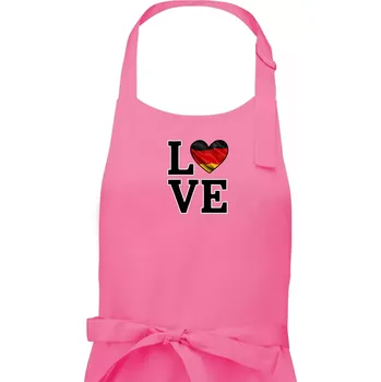 Kuchyňská zástěra Love Německá vlajka - Pánská zástěra na vaření - Univerzální velikost ( Růžová )