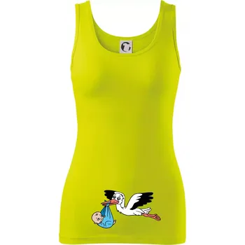 Dámské tričko Čáp a miminko - kluk (Hana-creative) - Dámské tílko - S ( Limetková )