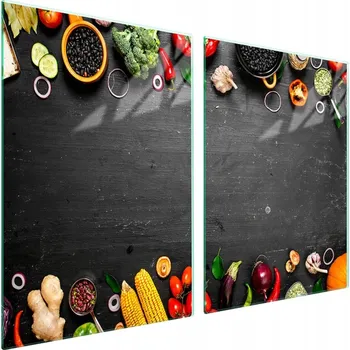 Obraz Skleněná ochranná deska na sporák 2x45x52 Zelenina