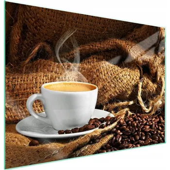 Obraz Skleněná ochranná deska na sporák 70x52 Káva