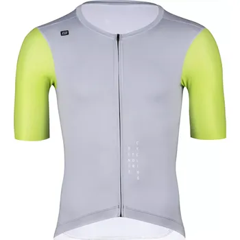 cyklistický dres FORCE Dres Force Limit, krátký rukáv, šedo-limetkový velikost L