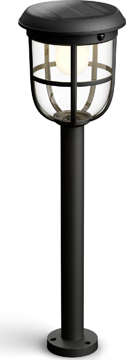 Philips Radii UltraEfficient solární venkovní sloupkové LED svítidlo 1,3W 250lm 3000K 60cm IP44, černé