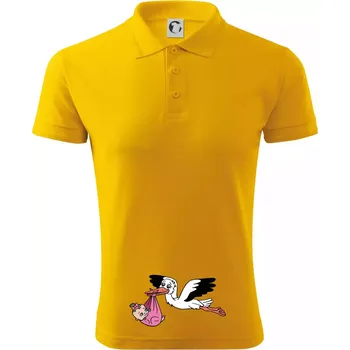 Pánská košile Čáp a miminko - holka (Hana-creative) - Polokošile pánská Pique Polo 203 - 4XL ( Žlutá )