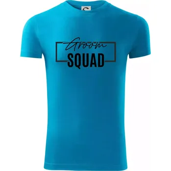 Trika na rozlučku ve čtverci - Groom Squad - Viper FIT - Pánské zůžené tričko - 3XL ( Světlý tyrkys )