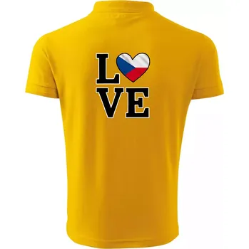 Pánská košile Love Česká vlajka - Polokošile pánská Pique Polo 203 - 3XL ( Žlutá )