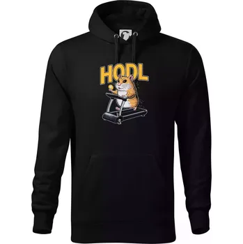 Pánská mikina Hodl křeček - Mikina pánská Cape s kapucí - S ( Černá )