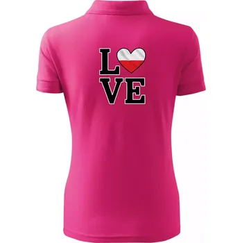 Love Polská vlajka - Polokošile dámská Pique Polo - S ( Purpurová )