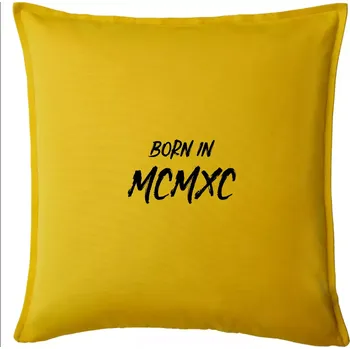 Polštář Born in - Římské číslo 1990 - Polštář 50x50 - 50x50 - Pouze potah ( Žlutá )