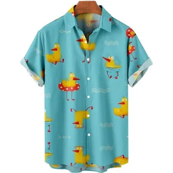 Pánská havajská košile s potiskem – volný letní střih Velikost: 4XL, Barva (Varianta): ASF13M2207114