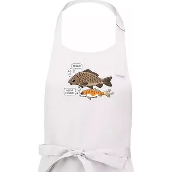 Kuchyňská zástěra Hezké Vánoce Kapr a Koi kapr (Hana-creative) - Dámská zástěra na vaření - Univerzální velikost ( Bílá )