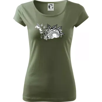 Dámské tričko Loch ass (Pecka design) - Dámské triko Pure - XS ( Khaki )