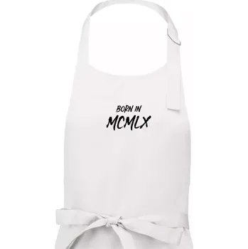Kuchyňská zástěra Born in - Římské číslo 1960 - Dámská zástěra na vaření - Univerzální velikost ( Bílá )