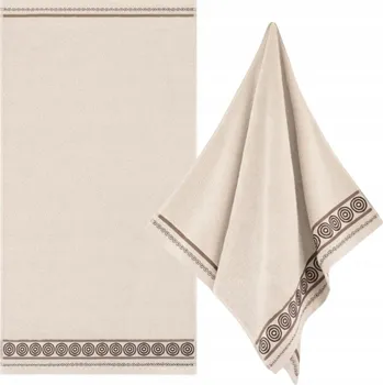 Ručník ZWOLTEX RONDO 2 Ručník s výšivkou velký koupelnový béžový 450g 70x140cm