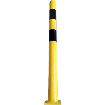 Plotový sloupek Černo-žlutý ocelový sloupek - průměr 6 cm, výška 80 cm