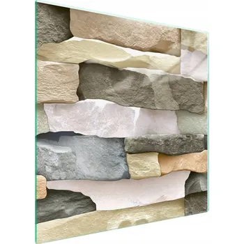 Obraz Skleněná ochranná deska na sporák 50x52 Cihla