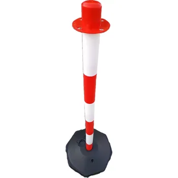 Plotový sloupek Bílo-červený plastový skládací sloupek - průměr 4 cm, výška 90 cm