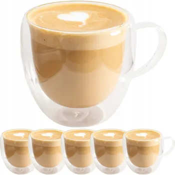 Sklenice Termosklenice na Kávu a Čaj 250ml – 6 Ks. Hrníčky s Dvojitým Sklem