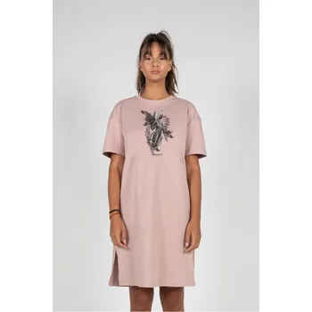 Dámské šaty Ladies ANGEL 3.0 Organic Oversized Slit Tee Dress - duskrose M