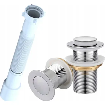 Sifon Roztažitelný sifon k umyvadlu + výpusť klik-klak bez přepadu, chrom